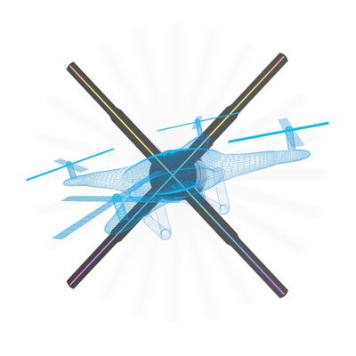 3D ολογραφική οθόνη προβολέας 52cm 4 λεπίδες LED ανεμιστήρας ολογράφησης διαφήμισης οθόνη WIFI