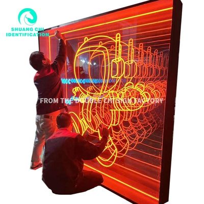 Φωτογραφία LED Φωτογραφία μόδας Η αίσθηση της τεχνολογίας HD Χαρακτηριστικό γυαλί Αβύσσιο καθρέφτη Νεόνιο καθρέφτη