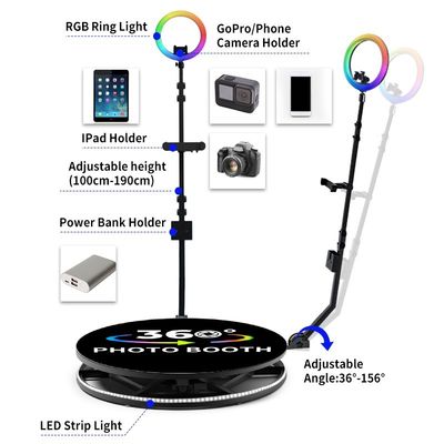 25cm ύψος πλατφόρμας 360 Photobooth με αυτόματη μηχανή βίντεο και επαγγελματικό σχεδιασμό