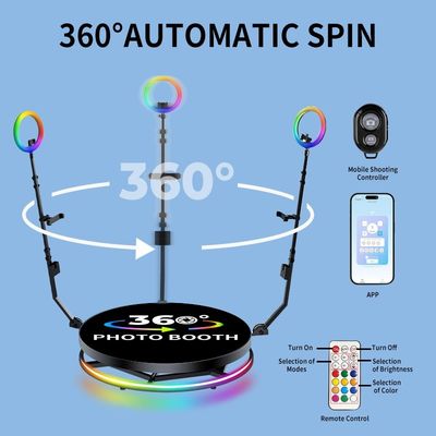 25cm ύψος πλατφόρμας 360 Photobooth με αυτόματη μηχανή βίντεο και επαγγελματικό σχεδιασμό