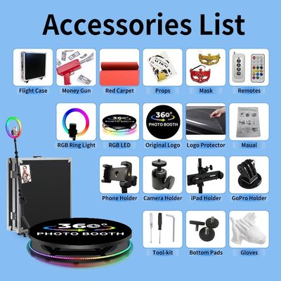 25cm ύψος πλατφόρμας 360 Photobooth με αυτόματη μηχανή βίντεο και επαγγελματικό σχεδιασμό