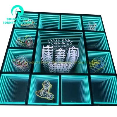 Εξωτερικό 3D LED φωτισμός οθόνης πάτωμα άβυσσος Νεόν άβυσσος μαγικός καθρέφτης Μέγεθος εξατομικευμένο