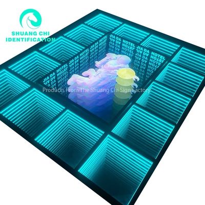 Εξωτερικό 3D LED φωτισμός οθόνης πάτωμα άβυσσος Νεόν άβυσσος μαγικός καθρέφτης Μέγεθος εξατομικευμένο