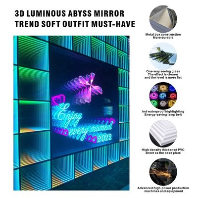 Εξωτερικό 3D LED φωτισμός οθόνης πάτωμα άβυσσος Νεόν άβυσσος μαγικός καθρέφτης Μέγεθος εξατομικευμένο