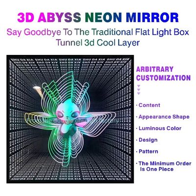 Καταναλώσεις ρεύματος 12V Custom Infinity Mirror Neon Sign με διαφημιστικές φωτεινές λέξεις