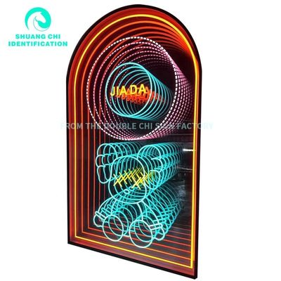 Προσαρμοσμένο πάχος 3D Neon Abyssal καθρέφτης με τσακίδια Ιδανικό για εσωτερική διακόσμηση καταστήματος