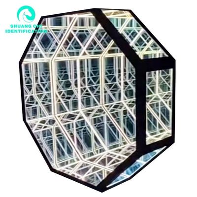 Προσαρμοσμένο μέγεθος γυάλινο υλικό Neon Mirror για τεχνολογικό φως και σκιά άπειρο