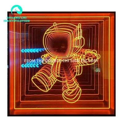 3D στερεοφωνικό τείχος / πάτωμα καθρέφτη άβυσσο σε προσαρμόσιμο κόκκινο μπλε πράσινο νεόν