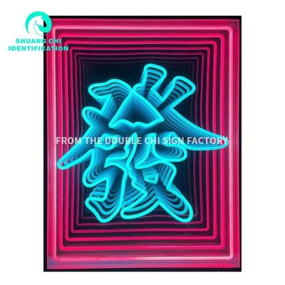 Προσαρμοσμένη διακόσμηση τοίχων LED Neon Rebow Magic Mirror καινοτόμο και μοντέρνο σχέδιο