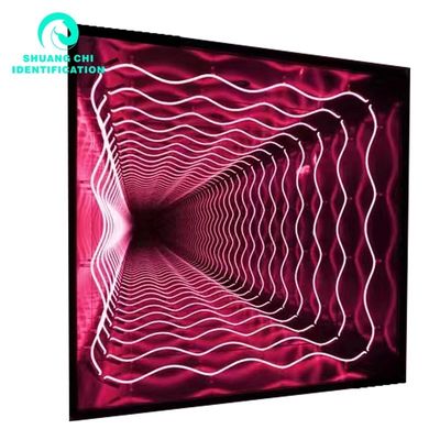 2023 υλικό άβυσσο 3D στερεό Custom Neon ατελείωτος καθρέφτης με LED Strips φωτεινή πηγή