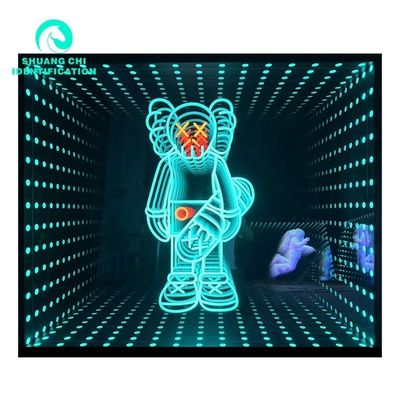 2023 υλικό άβυσσο 3D στερεό Custom Neon ατελείωτος καθρέφτης με LED Strips φωτεινή πηγή