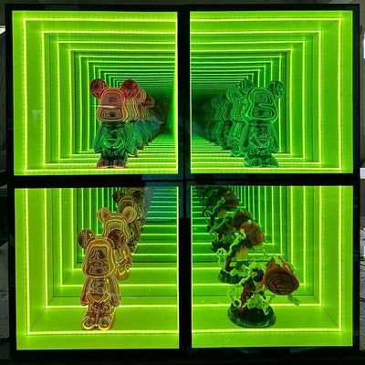 Προσαρμόσιμα χρώματα LED Strip Light Glass Infinity Mirror Κεφάλαιο οθόνης για μοντέλα Lego