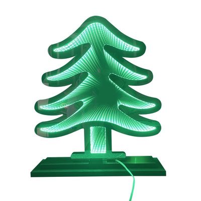 40cm Custom Christmas Neon Abyss Mirror Santa Infinity Mirror Σημάδια φώτα για τις γιορτές
