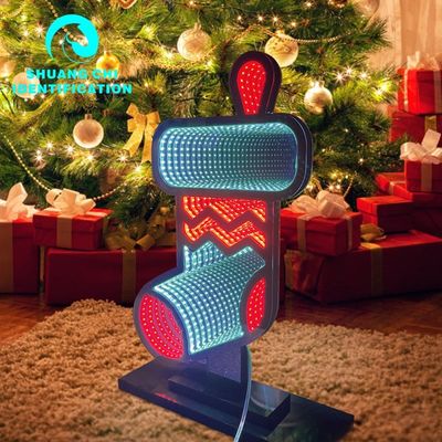 40cm Custom Christmas Neon Abyss Mirror Santa Infinity Mirror Σημάδια φώτα για τις γιορτές