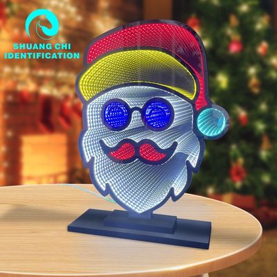 40cm Custom Christmas Neon Abyss Mirror Santa Infinity Mirror Σημάδια φώτα για τις γιορτές