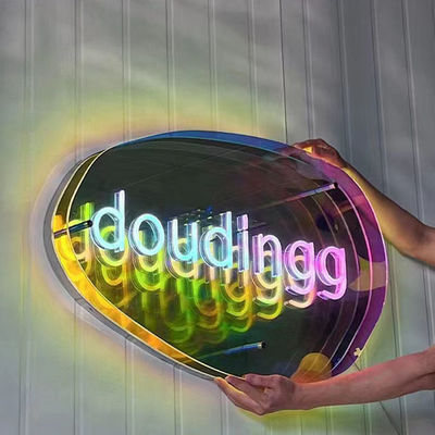 Πολυστρωτικός καθρέφτης 3D Neon Σημείωση καθρέφτης με προσαρμοσμένο χρώμα κλίση LED λογότυπο Perfect