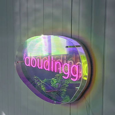 Πολυστρωτικός καθρέφτης 3D Neon Σημείωση καθρέφτης με προσαρμοσμένο χρώμα κλίση LED λογότυπο Perfect