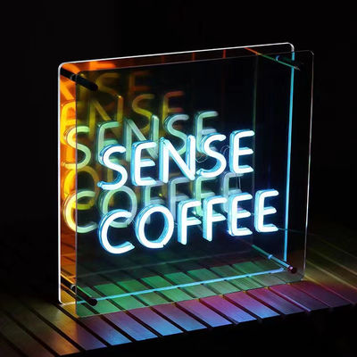 Πολυστρωτικός καθρέφτης 3D Neon Σημείωση καθρέφτης με προσαρμοσμένο χρώμα κλίση LED λογότυπο Perfect