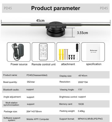 42cm 52cm 65cm 70cm 100cm Προβολέας οθόνης LED 3d ολόγραμμα ανεμιστήρας για διαφημίσεις στο κατάστημα