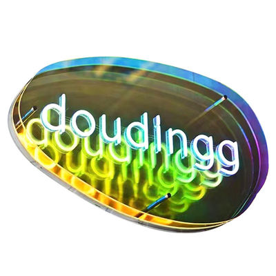 DC12V/AC110-220V Custom Infinity Logo Χρωματιστή LED 3D Νεονική Τύχη Τύφλου για DJ Disco Party