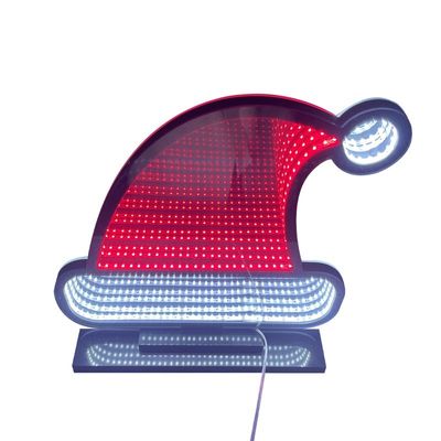 Φωτογραφία LED πολυεπίπεδο καθρέφτη Neon Abyss καθρέφτη Σήματα τέχνης για χριστουγεννιάτικη διακόσμηση