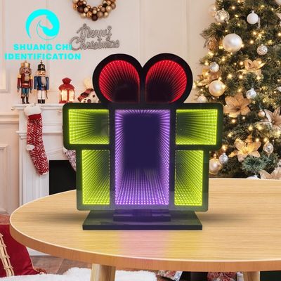 Φωτογραφία LED πολυεπίπεδο καθρέφτη Neon Abyss καθρέφτη Σήματα τέχνης για χριστουγεννιάτικη διακόσμηση