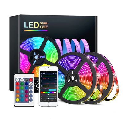 12V 50ft 15M 5050 RGB LED Strip μουσική συγχρονισμός αλλαγή χρώματος με τηλεχειρισμό και εφαρμογή ελέγχου