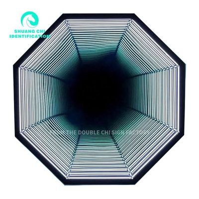 Χρωματιστή LED 3D Neon Wall Infinity Mirror Tunnel για την εσωτερική διακόσμηση
