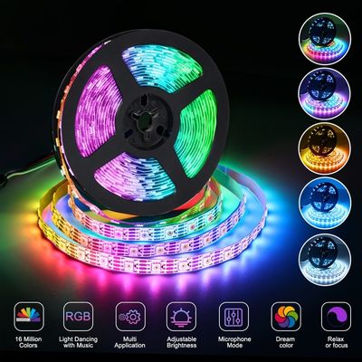 Διακόσμηση εσωτερικών χώρων 5m 10m RGB LED Strip Lights με έλεγχο IR και υδροστεγή SMD 5050