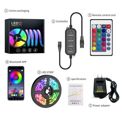 Διακόσμηση εσωτερικών χώρων 5m 10m RGB LED Strip Lights με έλεγχο IR και υδροστεγή SMD 5050