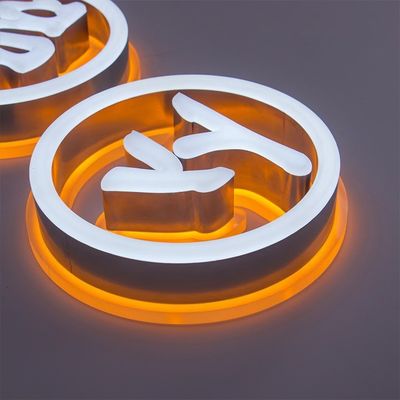 Πίσω φωτισμένα LED μεταλλικά γράμματα φώτα Σημάδια 3D πλαστικών φωτεινών χαρακτήρων για διαφήμιση