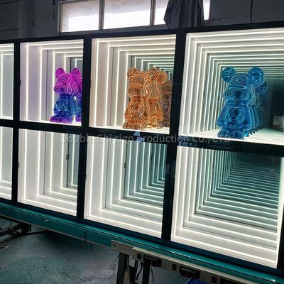 Προσαρμοσμένο μέγεθος Infinite Magic Mirror Display Cabinet για διακόσμηση εμπορικών καταστημάτων