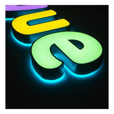 Φωτισμένο πίσω φωτισμένο μέταλλο Led γράμμα φώτα Σημάδια ακρυλικό ανοξείδωτο χάλυβα Φωτεινό χαρακτήρα για οθόνη