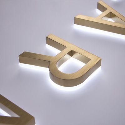 Φωτισμένο πίσω φωτισμένο μέταλλο Led γράμμα φώτα Σημάδια ακρυλικό ανοξείδωτο χάλυβα Φωτεινό χαρακτήρα για οθόνη