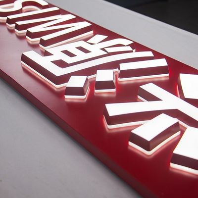 Προσαρμοστής τροφοδοσίας Προσαρμοσμένο εξωτερικό από ανοξείδωτο χάλυβα LED φως πίσω φωτισμένα σημάδια
