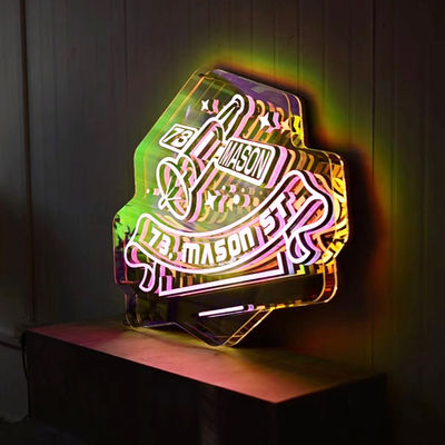 Προσαρμόσιμα χρώματα 3D LED Ατελείωτο φαινόμενο καθρέφτη Φως νεόνιο σήμα με υλικό γυαλιού