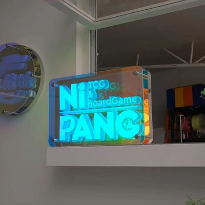 Προσαρμόσιμα χρώματα 3D LED Ατελείωτο φαινόμενο καθρέφτη Φως νεόνιο σήμα με υλικό γυαλιού