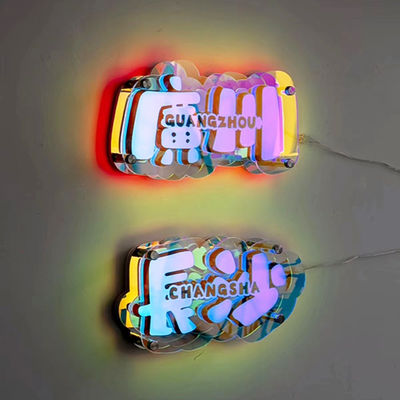 Προσαρμόσιμα χρώματα 3D LED Ατελείωτο φαινόμενο καθρέφτη Φως νεόνιο σήμα με υλικό γυαλιού