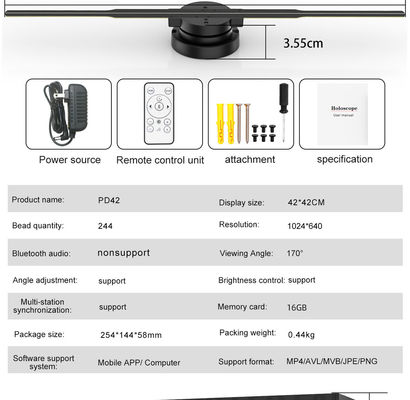 Εσωτερικό Wi-Fi 3D Hologram Fan LED Holographic Projector με τάση εισόδου 100-240W/AC 50/60HZ