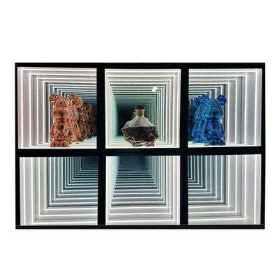 Προσαρμοσμένο μέγεθος Fashion Light Up 3D LED Infinity Mirror Display Case για Τρέντυ Αντικείμενα