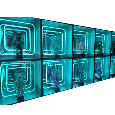 Προσαρμοσμένο μέγεθος Fashion Light Up 3D LED Infinity Mirror Display Case για Τρέντυ Αντικείμενα