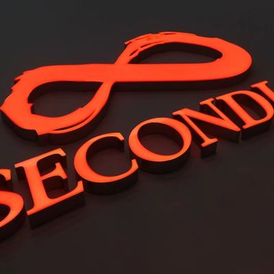 Πίνακας διαφημίσεων LED Αλφαβήτα με ταινίες από ανοξείδωτο χάλυβα και φωτισμό