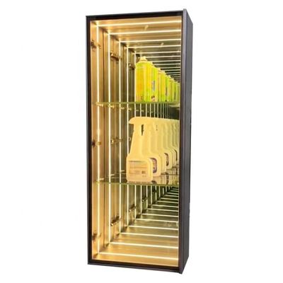 2024 Γυάλινα κοσμήματα 3D Infinity Mirror Display Case Υψηλή φωτεινότητα LED φως περιλαμβάνεται