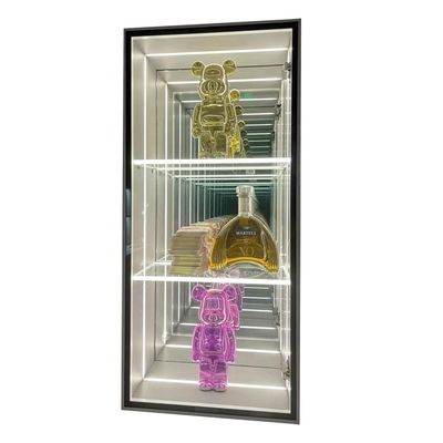 2024 Γυάλινα κοσμήματα 3D Infinity Mirror Display Case Υψηλή φωτεινότητα LED φως περιλαμβάνεται