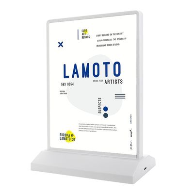 Προσαρμοσμένα χρώματα Διπλής όψης κατακόρυφη Α4 αφίσα Κρατήρας μενού φωτεινό κουτί LED οθόνη στεφάνια