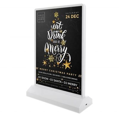 Δείκτης διαφήμισης USB LED Προσαρμοσμένη επιφάνεια γραφείου Α4 αφίσα Μέτωπο κάλυψης φωτισμού