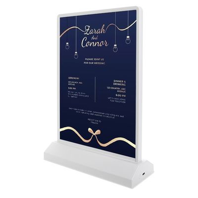 Αναπληρώσιμο A4 / A5 Ακρυλικό Flashing Led Τραπέζι Menu Εστιατόριο Κάρτα Εμφάνιση Κράτηρα