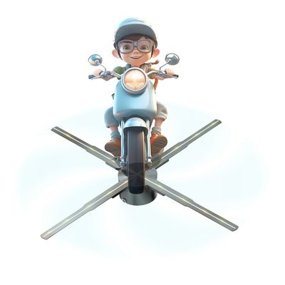 Στον τοίχο 100cm 3D ολογραφική διαφημιστική συσκευή Ολογραφικός ανεμιστήρας με γωνία θέασης 176°