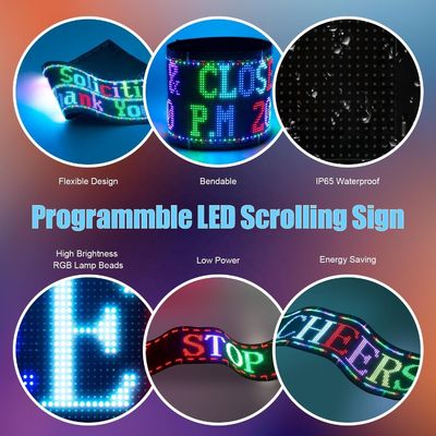 Ευέλικτη οθόνη LED Πίνακες μήτρας HD πλήρες χρώμα Ελέγχου APP μαλακό πίσω παράθυρο σήμα αυτοκινήτου