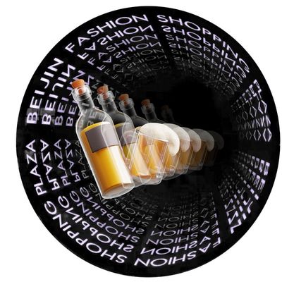 Προσαρμοσμένη κινούμενη ενέργεια LED με ολογραφικό ανεμιστήρα 3D ατελείωτος καθρέφτης σε πολύχρωμο σχέδιο